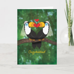 Cute Toucan Lesbian Wedding Congratulations Card