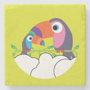Cute Toucan Love Toucans Funny Birds Mug Servi Stone Coaster