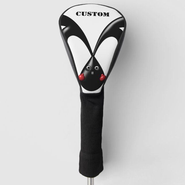 Cute Tough Bunny Boxer Rabbit Golf Head Cover (Front)