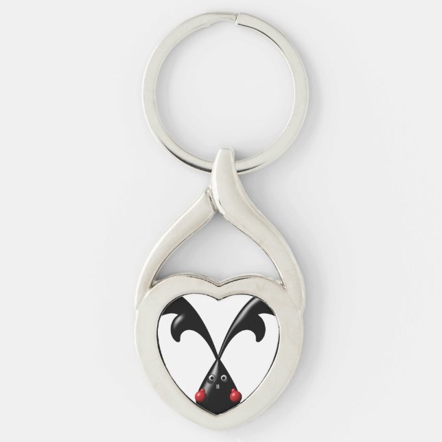 Cute Tough Bunny Boxer Rabbit Key Ring (Front)
