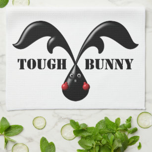 Cute Tough Bunny Boxer Rabbit Tea Towel