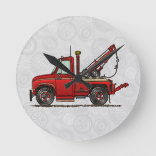 Cute Tow Truck Wrecker Round Clock