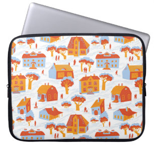 Cute Town Houses: Vintage Doodle Laptop Sleeve