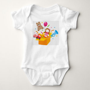 Cute Toy Box Illustration Kawaii Kids Toys & Pla Baby Bodysuit