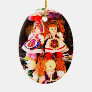 Cute toy dolls ceramic ornament
