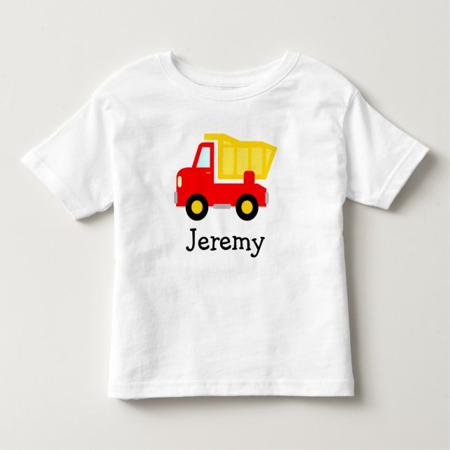 Cute toy dump truck cartoon t shirt for little boy (Front)