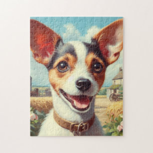 Cute Toy Fox Terrier Painting Jigsaw Puzzle