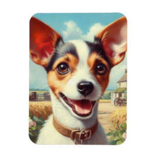 Cute Toy Fox Terrier Painting Magnet