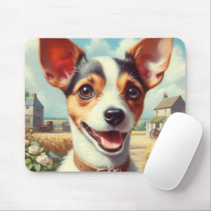 Cute Toy Fox Terrier Painting Mouse Pad