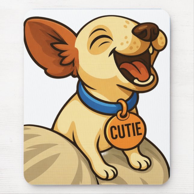 Cute Toy Fox Terrier Yawning Mouse Pad (Front)