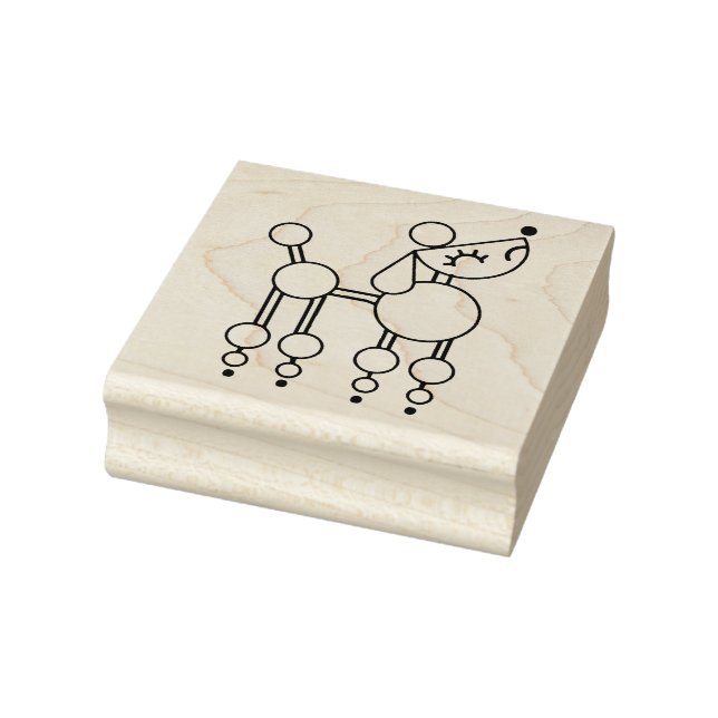 Cute Toy Poodle Cartoon Wood Art Stamp (Stamp)