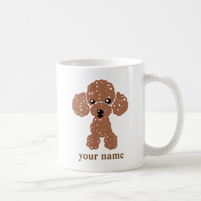 Cute Toy Poodle (Dark Tea) Container Coffee Mug (Right)
