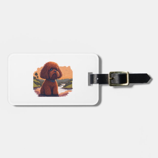 Cute Toy Poodle  Luggage Tag (Front Horizontal)