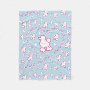 cute Toy Poodle Pattern Fleece Blanket