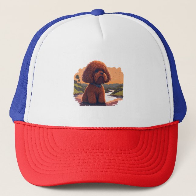 Cute Toy Poodle  Trucker Hat (Front)
