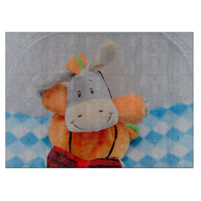 Cute toy with a red bowtie cutting board (Front)