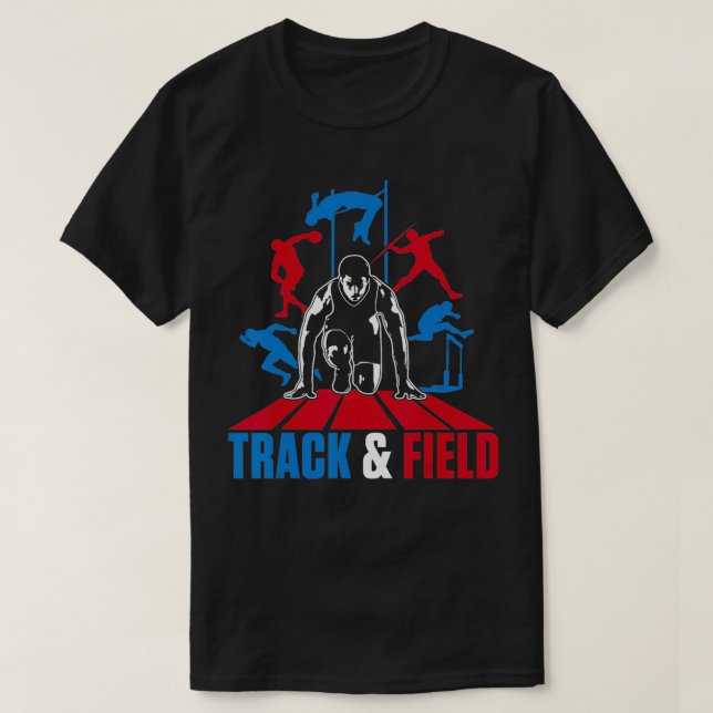 Cute Track And Field Athletics  For Boys And Girls T-Shirt (Design Front)