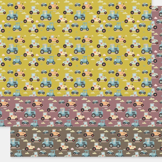 Cute tractor pattern farm kid gift Wrapping Paper (Creator Uploaded)