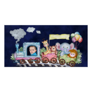 Cute train engine  poster