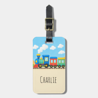 Cute Train Personalised Luggage Tag for Boys