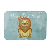 Cute Tranquil Lion on Blue