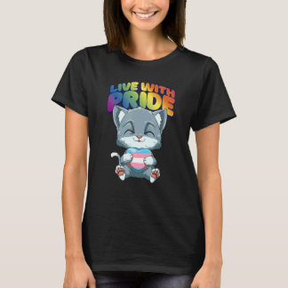 Cute Transgender Pride Cat Transgender Heart T-Shirt