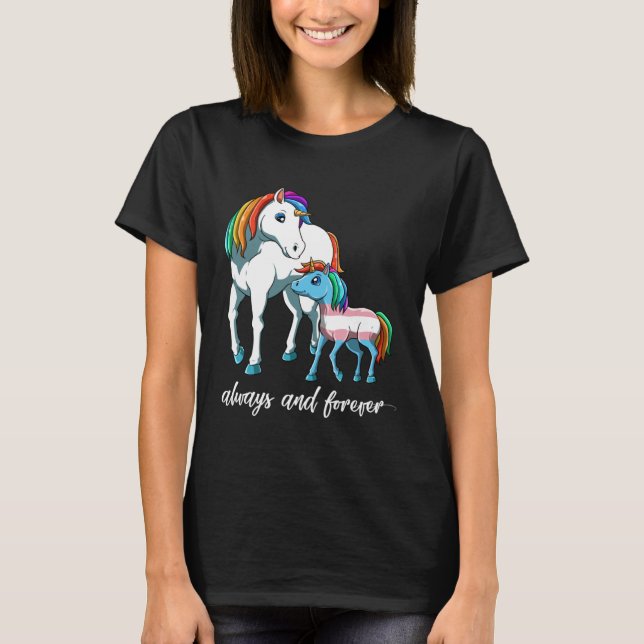 Cute Transgender Unicorn Mama T-Shirt (Front)