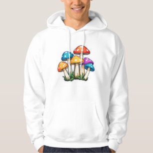 Cute Transparent Mushroom Illustration Hoodie