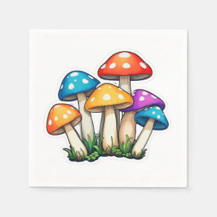 Cute Transparent Mushroom Illustration Napkin