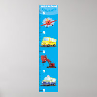 Cute transport cartoon growth chart