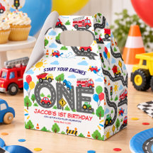 Cute Transportation Cars boy 1st Birthday