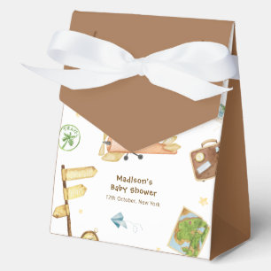 Cute Travel Around The World Airplane Baby Shower Favour Box