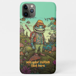 Cute Traveller Frog Wildflower Cottagecore Custom iPhone 11 Pro Max Case