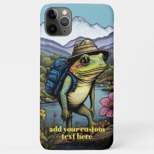 Cute Traveller Frog Wildflower Cottagecore Custom iPhone 11 Pro Max Case