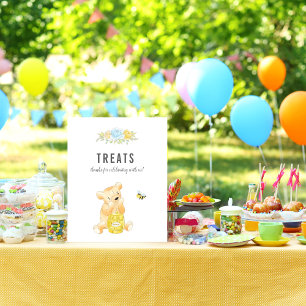 Cute Treats Table Boy Teddy Bear Baby Shower Poster