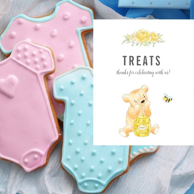 Cute Treats Table Teddy Bear Gender Reveal Poster (Creator Uploaded)