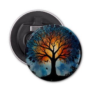 Cute Tree of Life Watercolour Bottle Opener