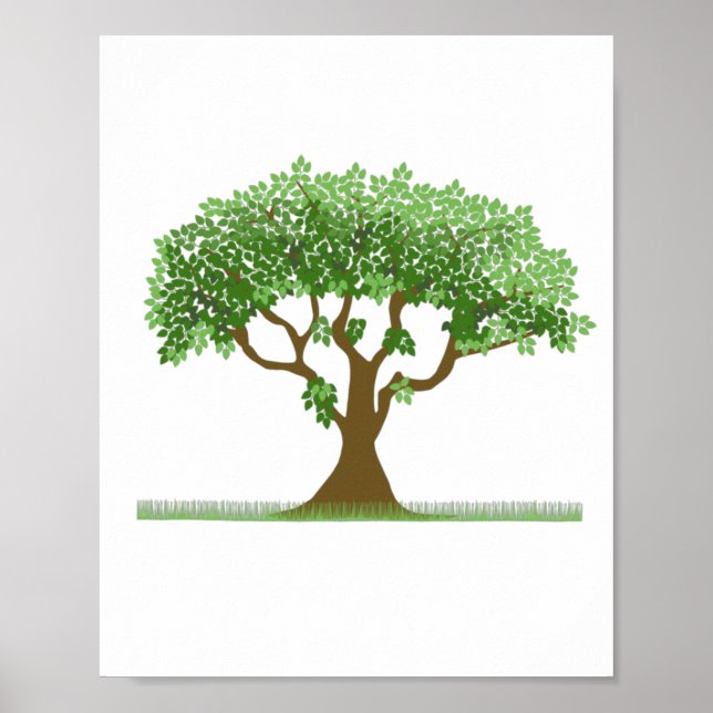 Cute Tree with leaves Poster (Front)