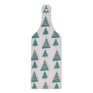 Cute Trees Doodles Pink Green       Cutting Board