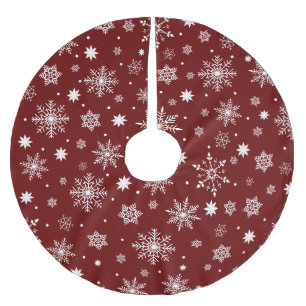 Cute Trending Snowflakes pattern Brushed Polyester Tree Skirt