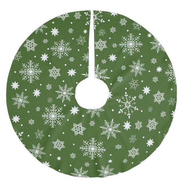 Cute Trending Snowflakes pattern Brushed Polyester Tree Skirt (Front)