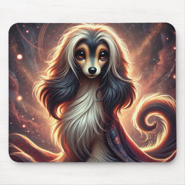 Cute Trendy Afghan Hound | Anime Mousepad (Front)
