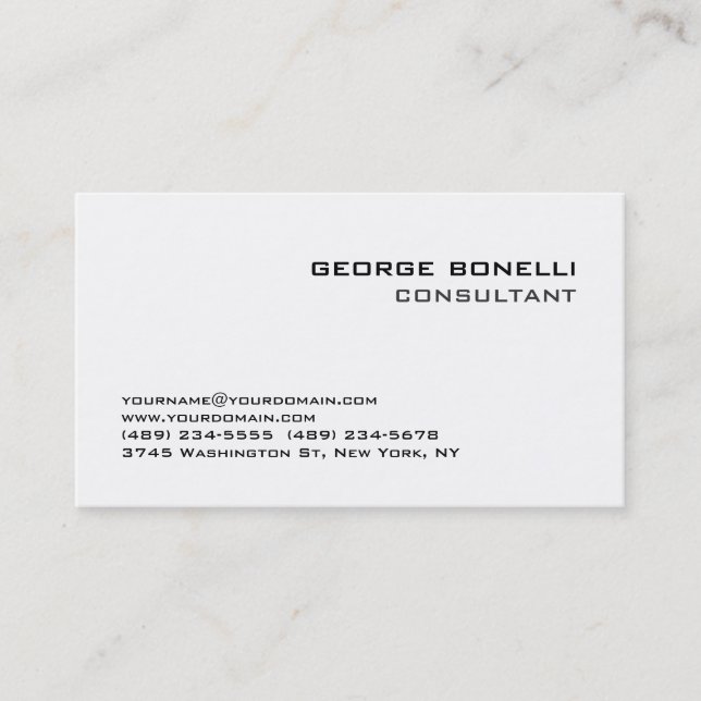 Cute Trendy Black & White Consultant Business Card (Front)