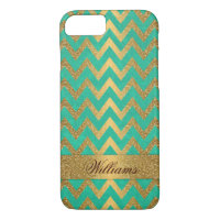 Cute trendy chevron zigzag faux gold glitter