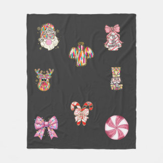Cute trendy Christmas throw Fleece Blanket