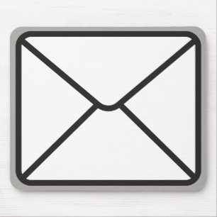 Cute Trendy Envelope Graphic & Grey Mouse Pad