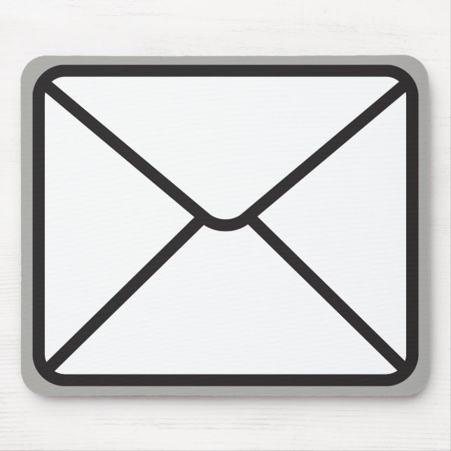 Cute Trendy Envelope Graphic & Grey Mouse Pad (Front)