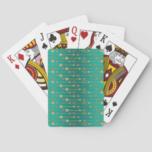 Cute trendy faux gold glitter tribal arrows playing cards