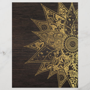 Cute trendy flower henna hand drawn design flyer