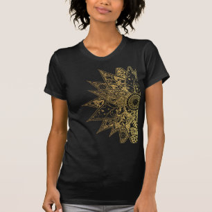 Cute trendy flower henna hand drawn design T-Shirt